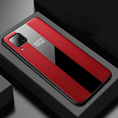 Coque Silicone Gel Motif Cuir Housse Etui H02 pour Huawei Nova 6 SE Rouge