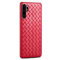 Coque Silicone Gel Motif Cuir Housse Etui H02 pour Huawei P30 Pro New Edition Rouge