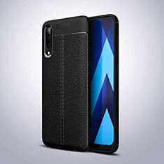 Coque Silicone Gel Motif Cuir Housse Etui H02 pour Samsung Galaxy A90 5G Noir