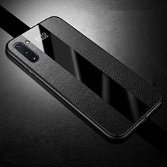 Coque Silicone Gel Motif Cuir Housse Etui H02 pour Samsung Galaxy Note 10 Noir
