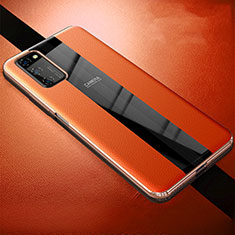 Coque Silicone Gel Motif Cuir Housse Etui H03 pour Huawei Honor V30 Pro 5G Orange