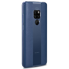 Coque Silicone Gel Motif Cuir Housse Etui H03 pour Huawei Mate 20 X 5G Bleu