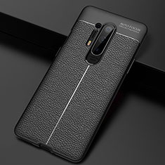 Coque Silicone Gel Motif Cuir Housse Etui H03 pour OnePlus 8 Pro Noir
