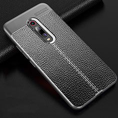 Coque Silicone Gel Motif Cuir Housse Etui H03 pour Xiaomi Mi 9T Gris