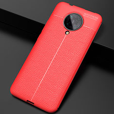 Coque Silicone Gel Motif Cuir Housse Etui H03 pour Xiaomi Redmi K30 Pro 5G Rouge