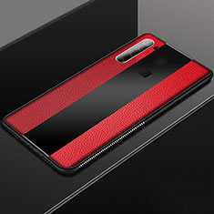 Coque Silicone Gel Motif Cuir Housse Etui H03 pour Xiaomi Redmi Note 8 Rouge