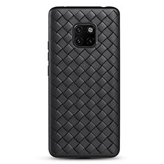 Coque Silicone Gel Motif Cuir Housse Etui H04 pour Huawei Mate 20 Pro Noir