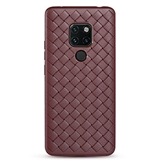 Coque Silicone Gel Motif Cuir Housse Etui H04 pour Huawei Mate 20 X 5G Marron