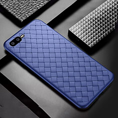 Coque Silicone Gel Motif Cuir Housse Etui H04 pour Oppo K1 Bleu