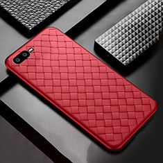 Coque Silicone Gel Motif Cuir Housse Etui H04 pour Oppo RX17 Neo Rouge