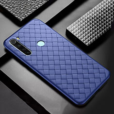 Coque Silicone Gel Motif Cuir Housse Etui H04 pour Xiaomi Redmi Note 8 Bleu