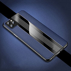 Coque Silicone Gel Motif Cuir Housse Etui H05 pour Apple iPhone 11 Pro Bleu