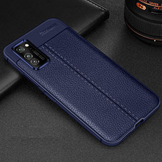 Coque Silicone Gel Motif Cuir Housse Etui H05 pour Huawei Honor View 30 Pro 5G Bleu