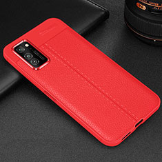 Coque Silicone Gel Motif Cuir Housse Etui H05 pour Huawei Honor View 30 Pro 5G Rouge