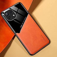 Coque Silicone Gel Motif Cuir Housse Etui H05 pour Xiaomi Mi 11 5G Orange