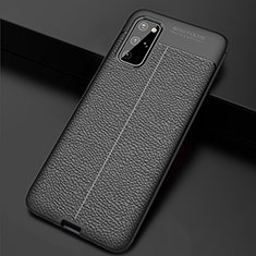 Coque Silicone Gel Motif Cuir Housse Etui H06 pour Samsung Galaxy S20 Plus Noir