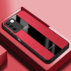 Coque Silicone Gel Motif Cuir Housse Etui PB1 pour Vivo V27 Pro 5G Rouge