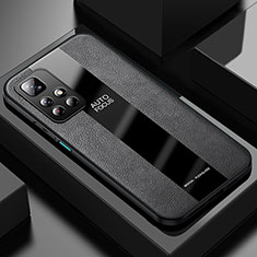 Coque Silicone Gel Motif Cuir Housse Etui PB1 pour Xiaomi Redmi Note 11 5G Noir