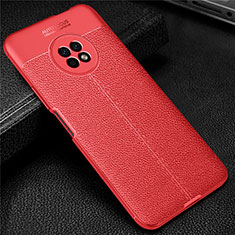 Coque Silicone Gel Motif Cuir Housse Etui pour Huawei Enjoy 20 Plus 5G Rouge