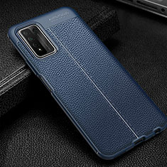 Coque Silicone Gel Motif Cuir Housse Etui pour Huawei Honor 10X Lite Bleu