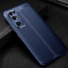 Coque Silicone Gel Motif Cuir Housse Etui pour Huawei Honor 30 Bleu