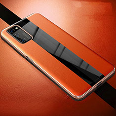 Coque Silicone Gel Motif Cuir Housse Etui pour Huawei Honor V30 5G Orange