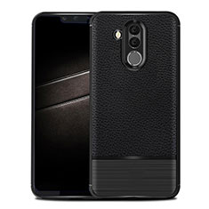 Coque Silicone Gel Motif Cuir Housse Etui pour Huawei Mate 20 Lite Noir