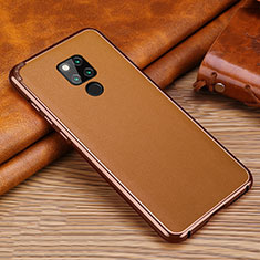 Coque Silicone Gel Motif Cuir Housse Etui pour Huawei Mate 20 X 5G Marron