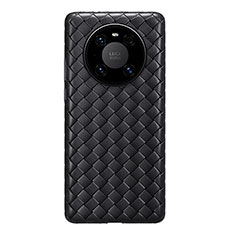 Coque Silicone Gel Motif Cuir Housse Etui pour Huawei Mate 40 Pro Noir