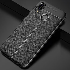 Coque Silicone Gel Motif Cuir Housse Etui pour Huawei Nova 3i Noir