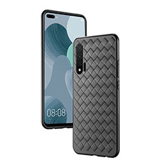 Coque Silicone Gel Motif Cuir Housse Etui pour Huawei Nova 6 Noir