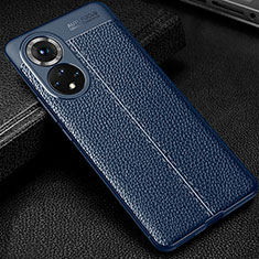 Coque Silicone Gel Motif Cuir Housse Etui pour Huawei Nova 9 Bleu