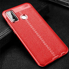 Coque Silicone Gel Motif Cuir Housse Etui pour Huawei Nova Lite 3 Plus Rouge