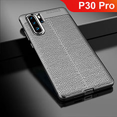 Coque Silicone Gel Motif Cuir Housse Etui pour Huawei P30 Pro New Edition Noir