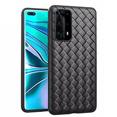 Coque Silicone Gel Motif Cuir Housse Etui pour Huawei P40 Pro+ Plus Noir