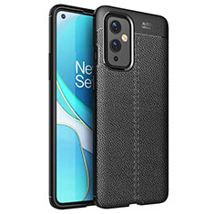 Coque Silicone Gel Motif Cuir Housse Etui pour OnePlus 9 5G Noir