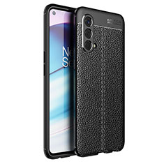 Coque Silicone Gel Motif Cuir Housse Etui pour OnePlus Nord CE 5G Noir