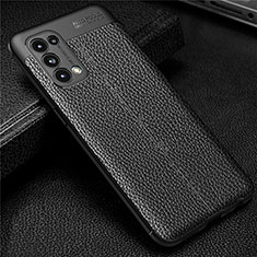 Coque Silicone Gel Motif Cuir Housse Etui pour Oppo Reno5 5G Noir