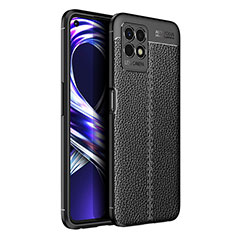 Coque Silicone Gel Motif Cuir Housse Etui pour Realme 8i Noir