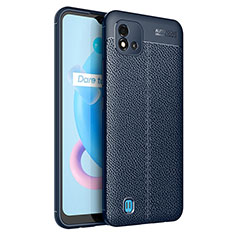 Coque Silicone Gel Motif Cuir Housse Etui pour Realme C20A Bleu