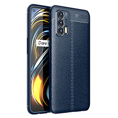 Coque Silicone Gel Motif Cuir Housse Etui pour Realme GT 5G Bleu