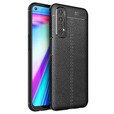 Coque Silicone Gel Motif Cuir Housse Etui pour Realme Narzo 30 4G Noir