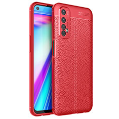 Coque Silicone Gel Motif Cuir Housse Etui pour Realme Narzo 30 4G Rouge