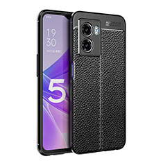 Coque Silicone Gel Motif Cuir Housse Etui pour Realme Q5i 5G Noir