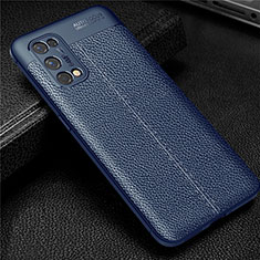 Coque Silicone Gel Motif Cuir Housse Etui pour Realme V15 5G Bleu