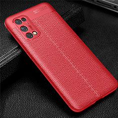 Coque Silicone Gel Motif Cuir Housse Etui pour Realme V15 5G Rouge