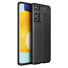 Coque Silicone Gel Motif Cuir Housse Etui pour Samsung Galaxy A24 4G Noir