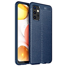 Coque Silicone Gel Motif Cuir Housse Etui pour Samsung Galaxy A32 4G Bleu