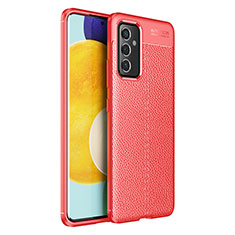 Coque Silicone Gel Motif Cuir Housse Etui pour Samsung Galaxy A34 5G Rouge