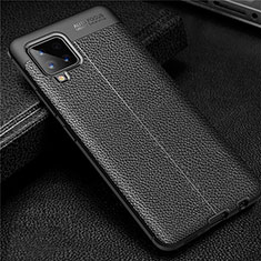 Coque Silicone Gel Motif Cuir Housse Etui pour Samsung Galaxy A42 5G Noir